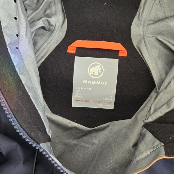 ❄️New! Mammut La Liste Pro HS Hooded Jacket - Women's Navy and Tan - Size L - Picture 3 of 5